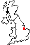 На карте Англии помечено положение деревни, где родился Ньютон