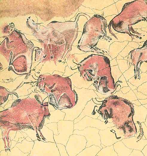 Пещера Альтамира - Наскальная живопись, раненный бизон